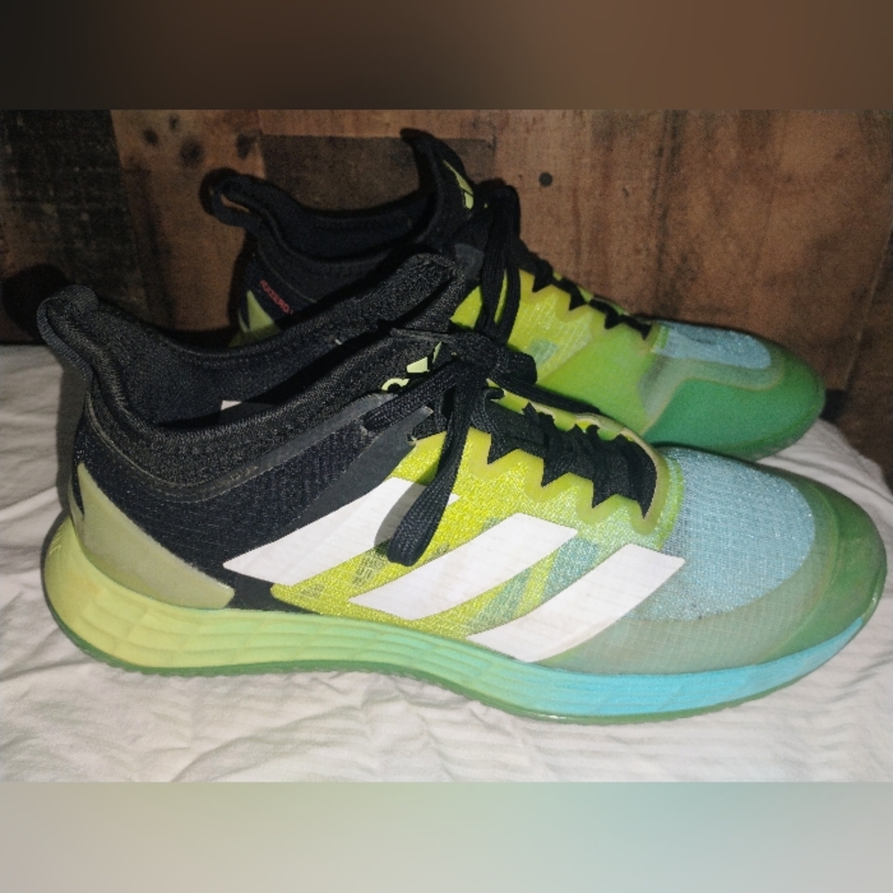 Adidas Adizero Ubersonic 4 W Clay Core Black/White/Pulse Lime Women's Size 9
